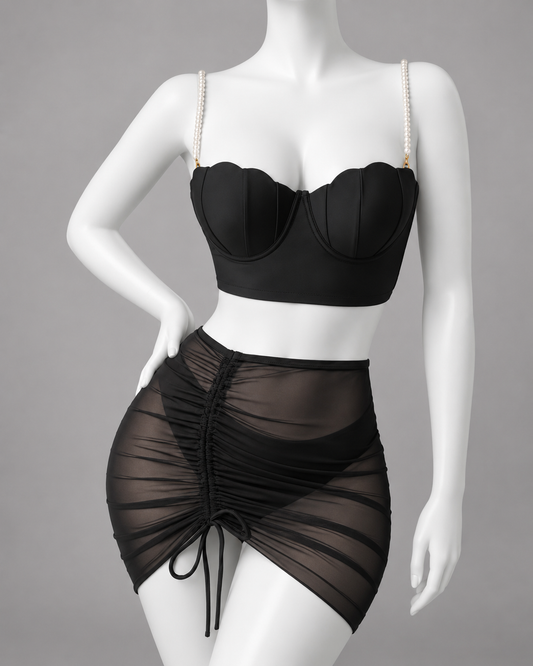 Pearl Strap Swimsuit Set