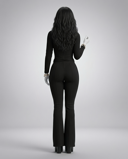 Long Sleeve Flare Jumpsuit