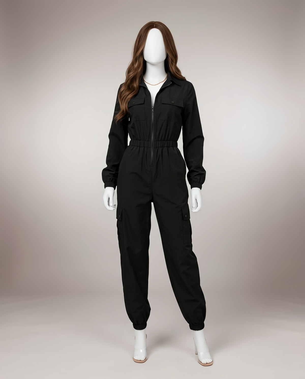 Long Sleeve Zip Jumpsuit