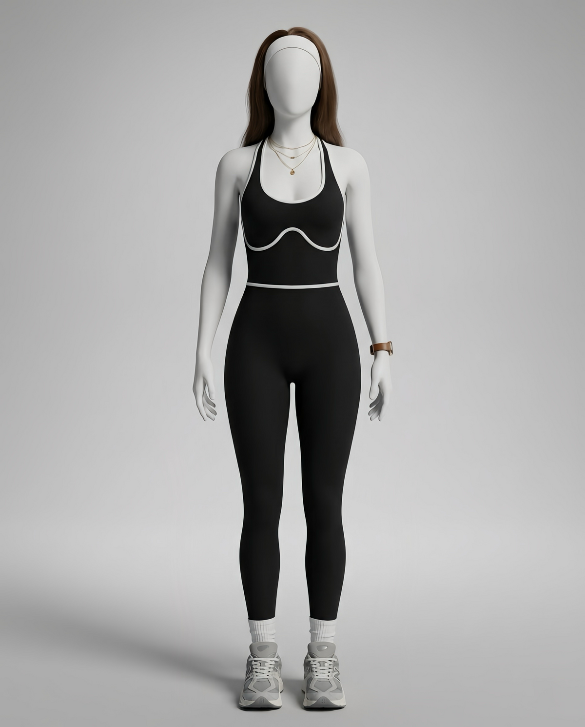 Sporty Halter Jumpsuit Set