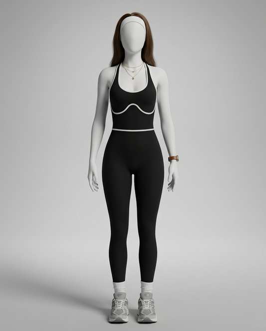 Sporty Halter Jumpsuit Set