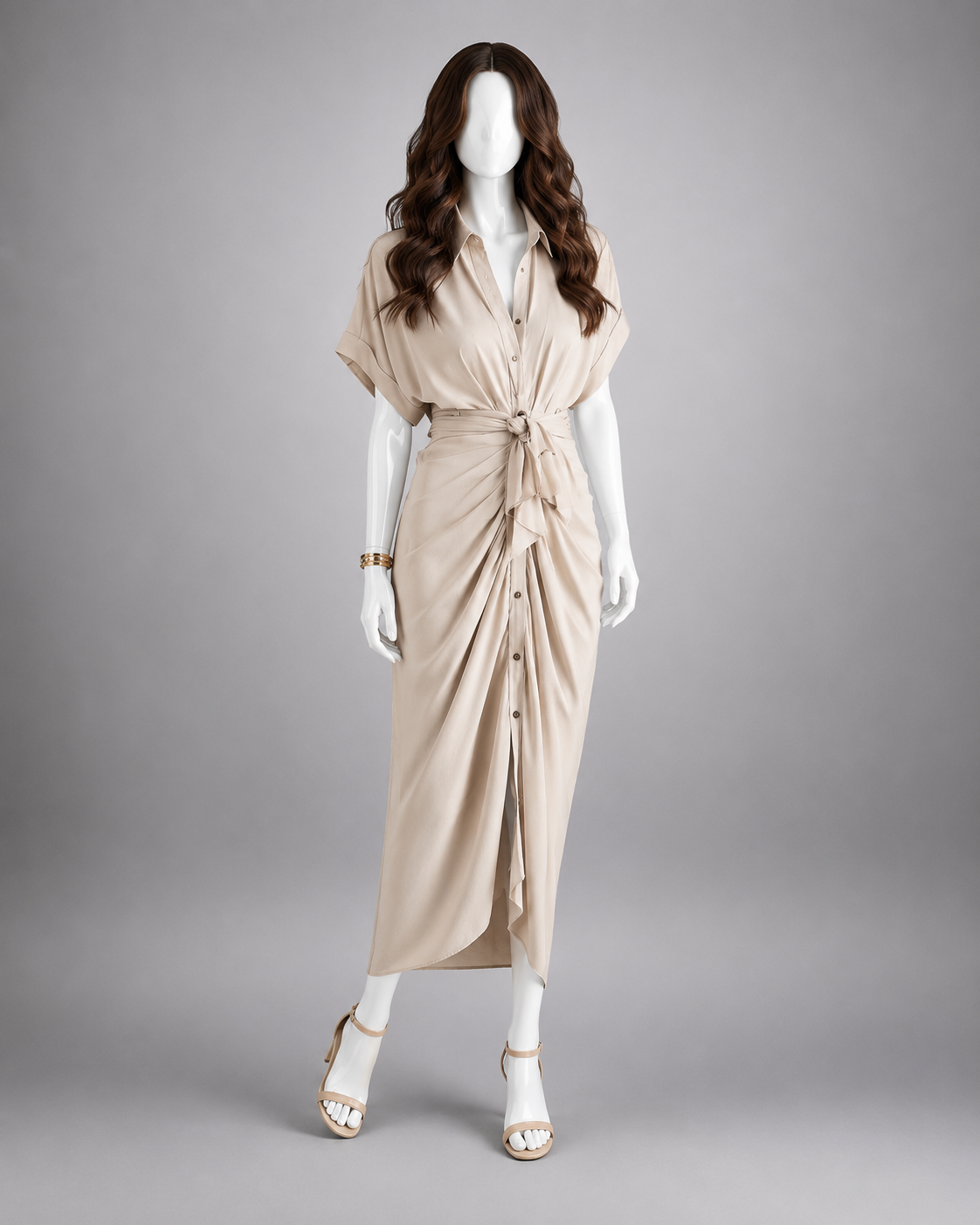 Women's Shirt Midi Dress