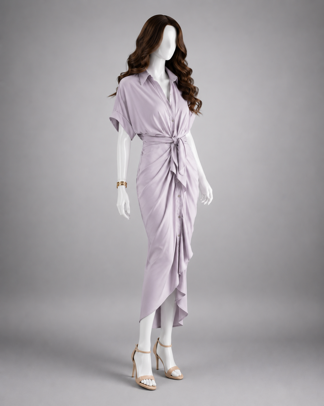 Women's Shirt Midi Dress