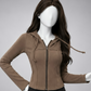Fitted Zip Front Hoodie