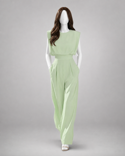 Cap Sleeve Wide Jumpsuit