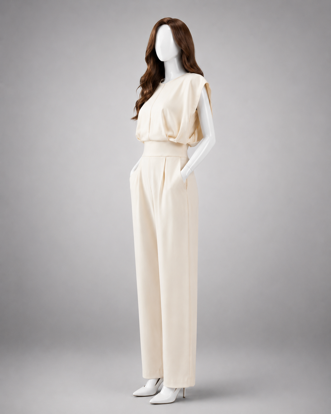 Cap Sleeve Wide Jumpsuit