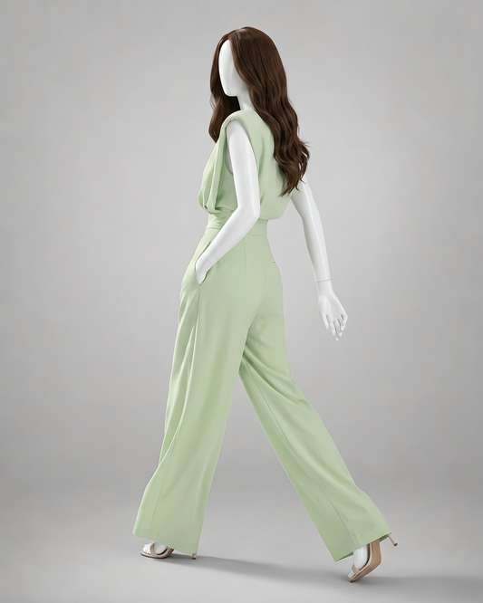 Cap Sleeve Wide Jumpsuit