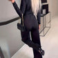 Long Sleeve Wrap Jumpsuit