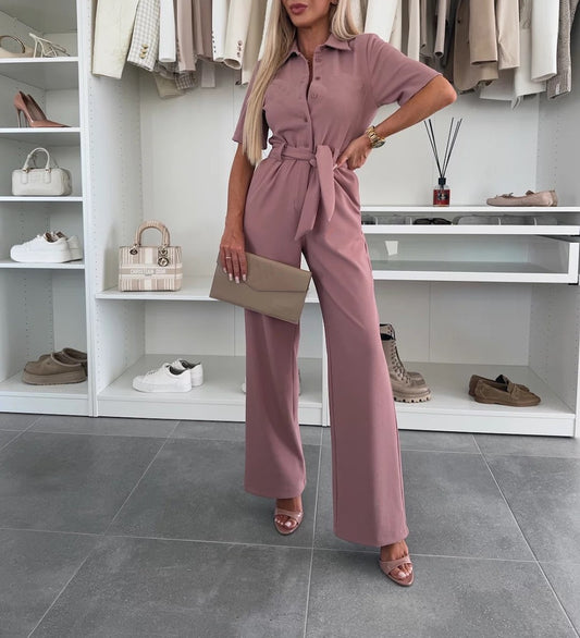 Belted Wide Leg Jumpsuit