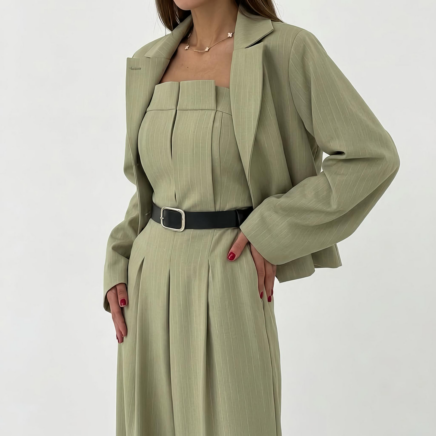 Two-Piece Set Jumpsuit Without Belt