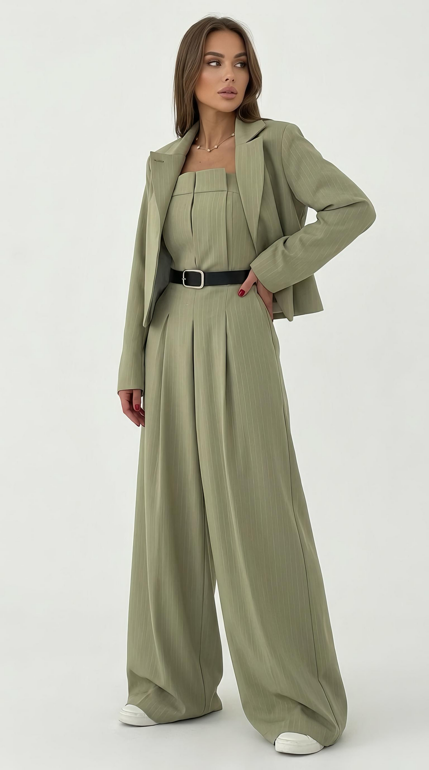 Two-Piece Set Jumpsuit Without Belt