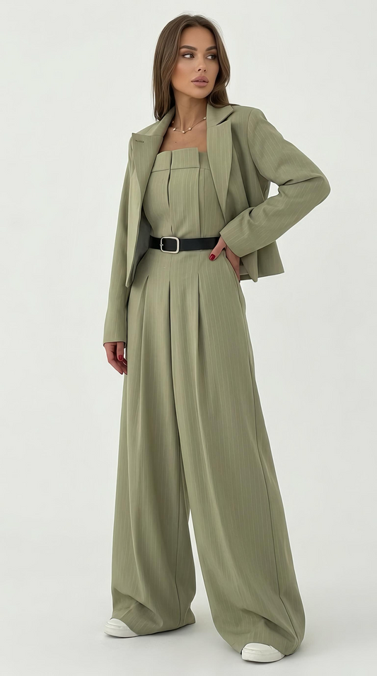Two-Piece Set Jumpsuit Without Belt