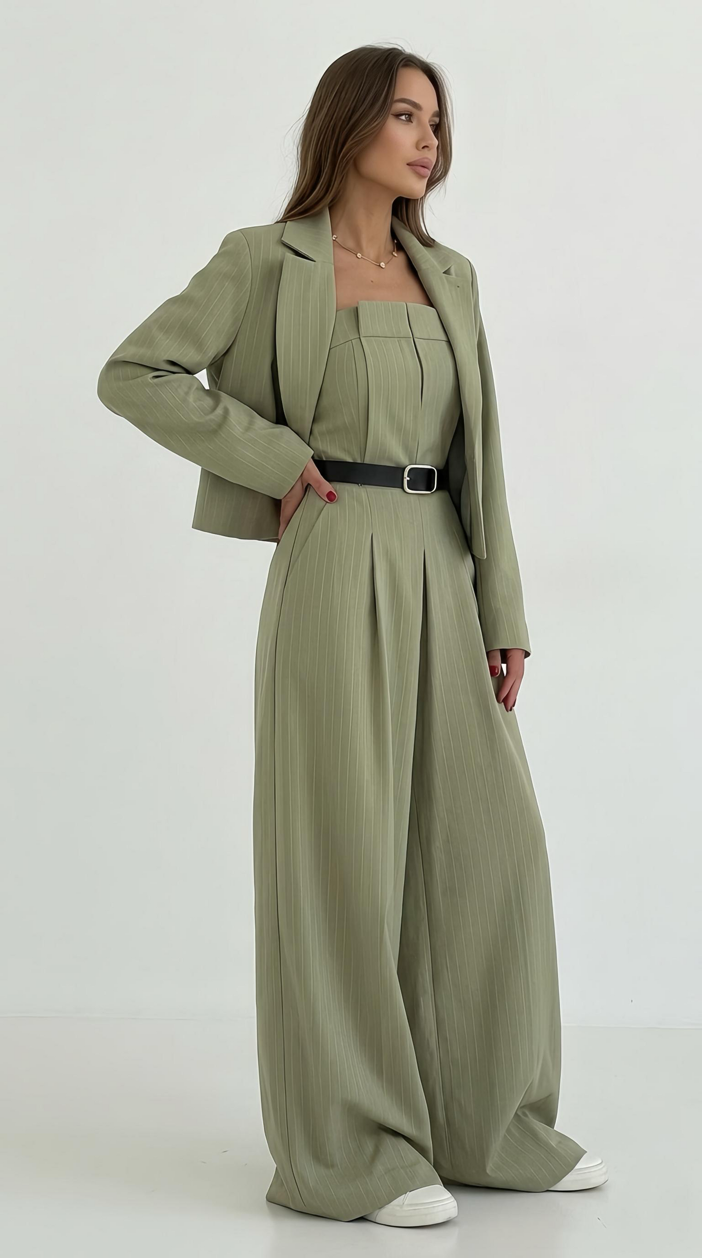 Two-Piece Set Jumpsuit Without Belt