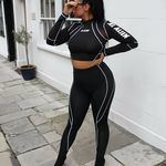 Cool Long Sleeve Cropped Top And Pants