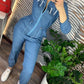 New Fashion Casual Women Denim Jumpsuit Full Sleeve Turn-down Collar Sashes Women Jumpsuit.