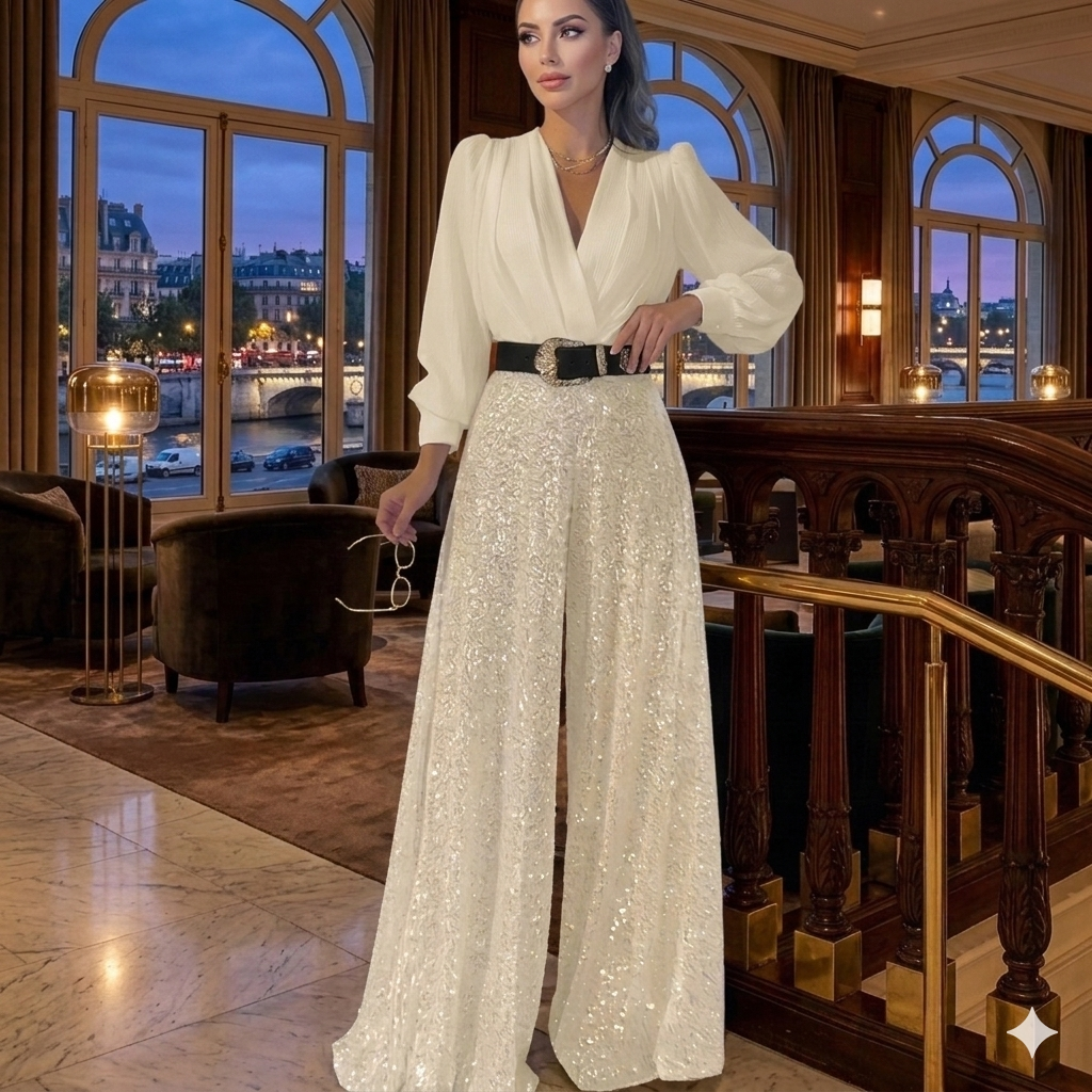 Collared Belted Wide Jumpsuit