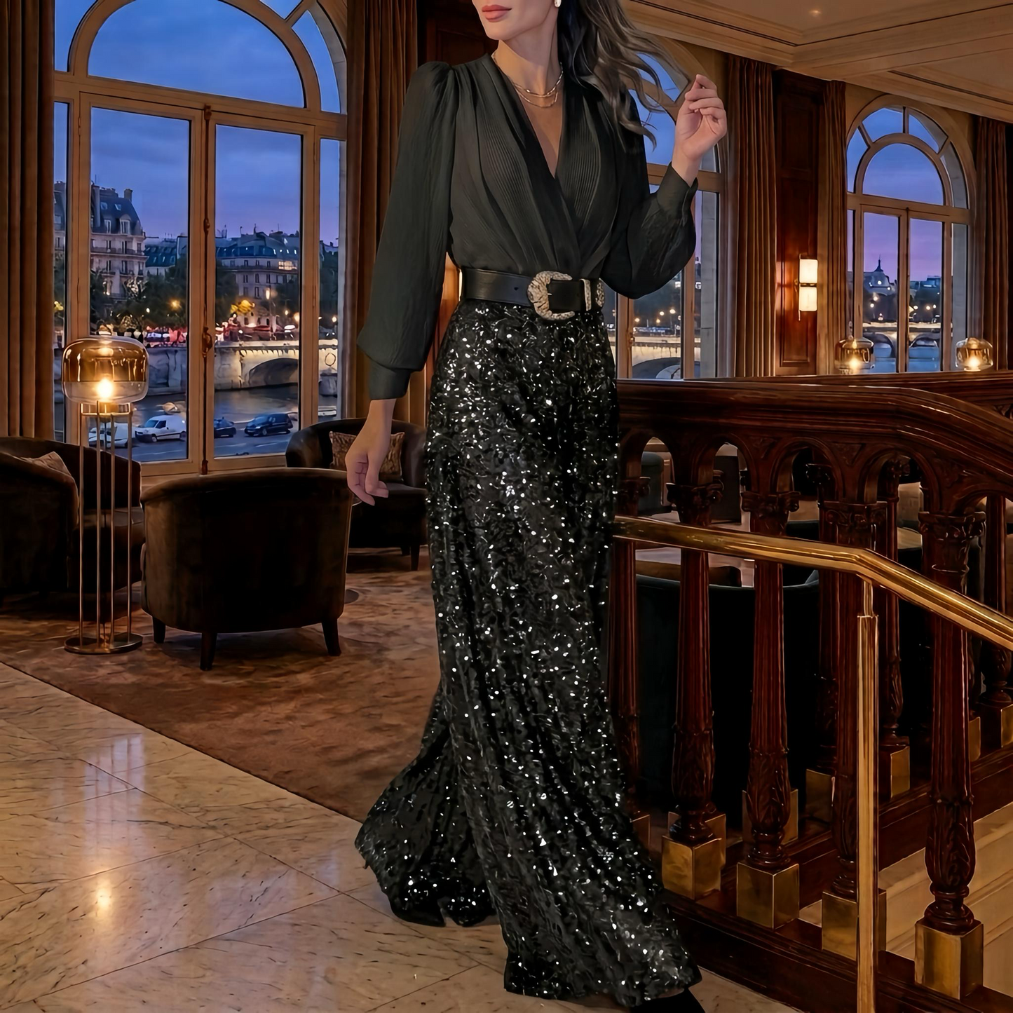 Collared Belted Wide Jumpsuit