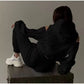 Shoulder Cutout Hoodie Set