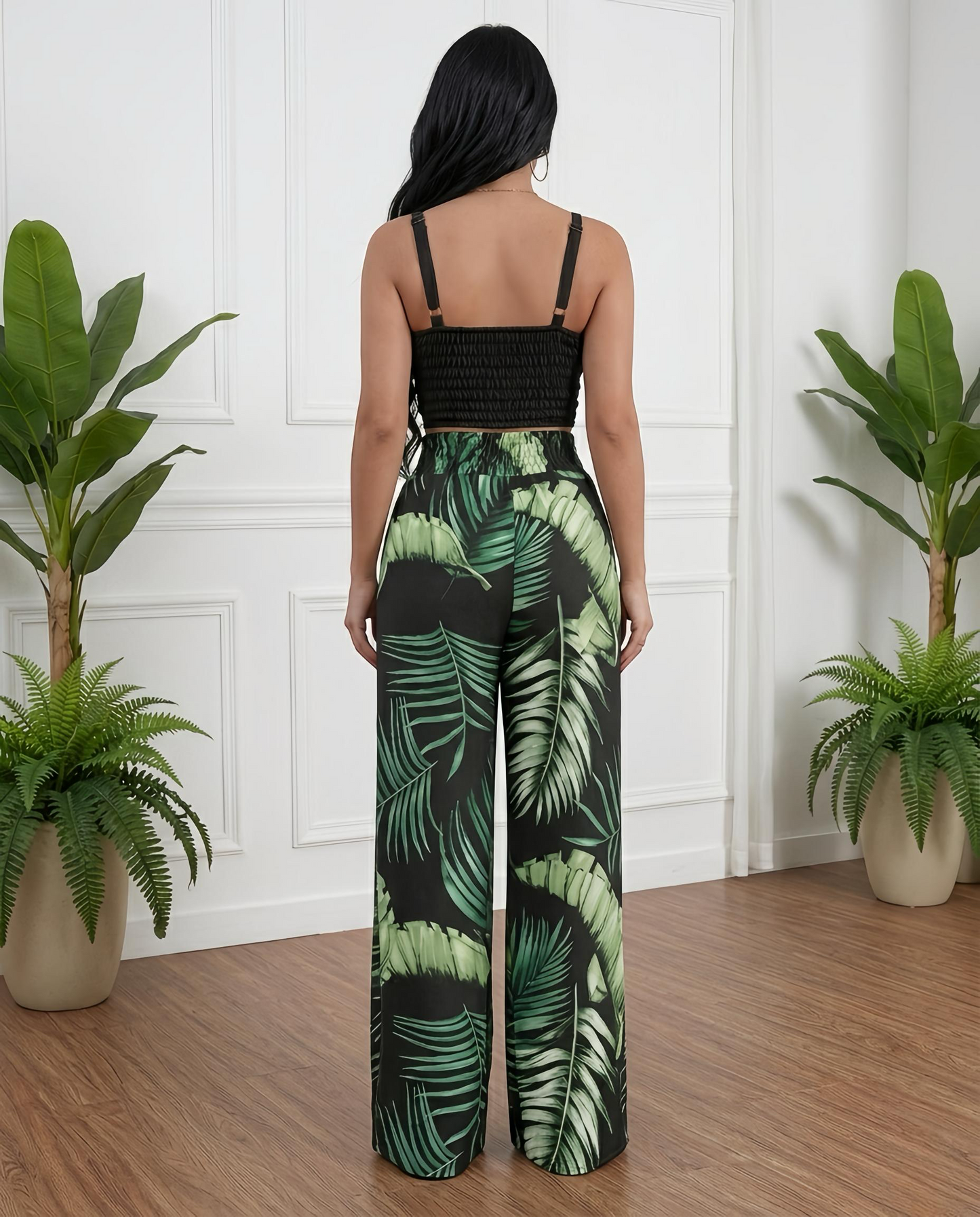 Crop Top Wide-leg Set.