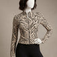 Zebra Pattern Zip Top