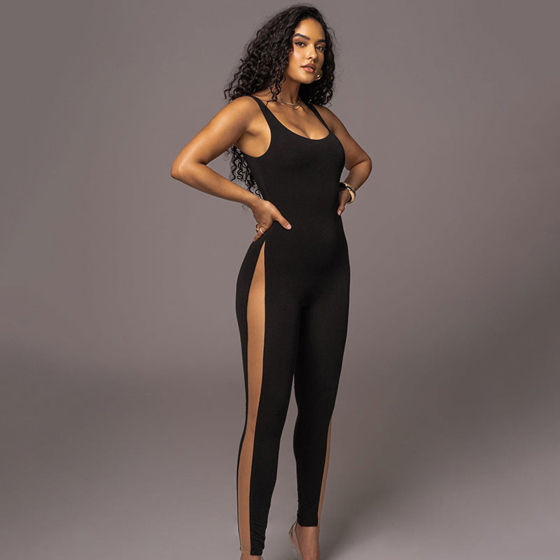 Sexy personality, soft backless jumpsuit