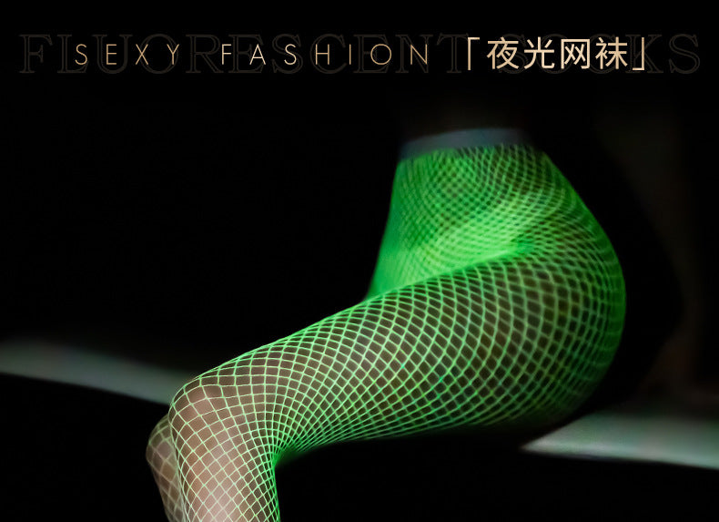 Manyan hollow luminous pantyhose closed crotch not open file net stockings fishnet stockings.