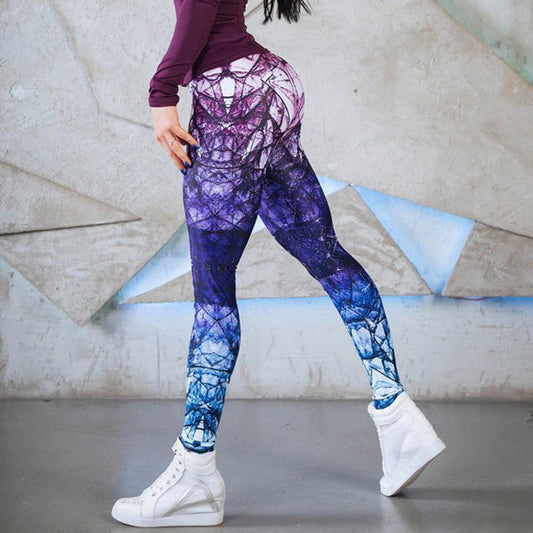 European and American cross-border honeycomb digital printed yoga clothes hip-raising high-waist sports casual pants quick-drying yoga pants leggings.