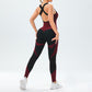 New seamless knit contrasting skinny yoga jumpsuit