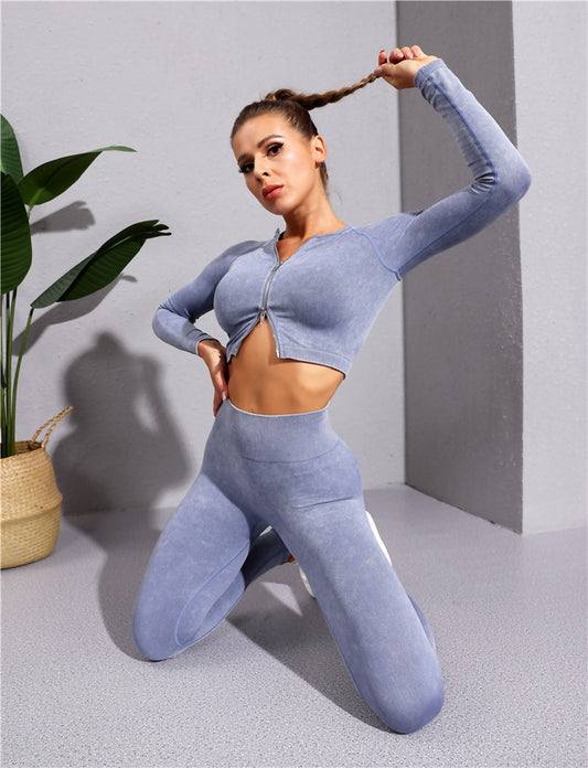 Tight Gym Suit Long Sleeve Yoga Set