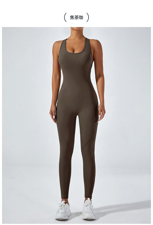 beauty back one-piece yoga jumpsuit.