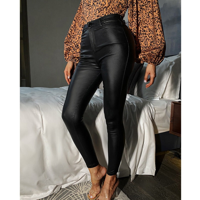 European and American clothing wish casual Legging small leg foreign trade not leather pants.