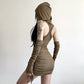 new women's solid color slim dress