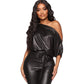 Cross-Border Leather New Strappy Off-the-Shoulder Slim Fashion Jumpsuit