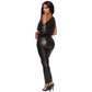 Cross-Border Leather New Strappy Off-the-Shoulder Slim Fashion Jumpsuit