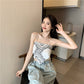 Hot girls wear cashew nut flower camisole women's 2023 new summer chic style sexy inner wear top