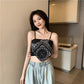 Hot girls wear cashew nut flower camisole women's 2023 new summer chic style sexy inner wear top