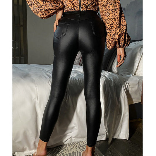 European and American clothing wish casual Legging small leg foreign trade not leather pants.