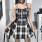 Temperament Sexy Plaid Model 2023 Casual Slim Zipper Design Fashion Dress