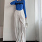 ripple wide-leg pants for women 2024 spring and summer ins trend celebrity design straight-leg pants to wear casual floor-length pants