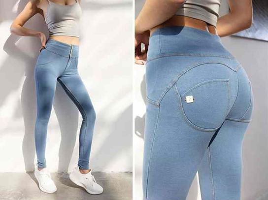 Autumn and winter peach hip jeans women's hip-lifting sexy tight-fitting net red high-waist fitness pants