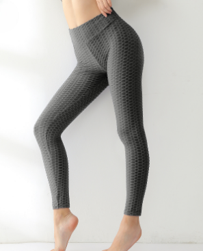 breathable high-waisted peach hip-lifting tight-fitting sports fitness leggings bubble jacquard yoga pants