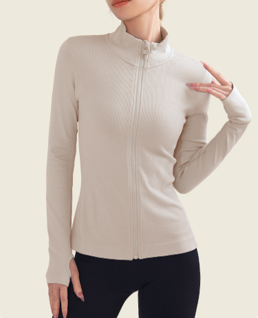 One-body woven fitness clothes women's long-sleeved tops sports running clothes autumn and winter morning running yoga clothes winter coat