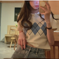 Lapel Plaid T-Shirt Summer Style Korean Clothing Fashion Ladies Crop Top Slim Women T-Shirt