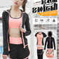 Orange 5 Piece Yoga Clothing Women's New Gym Running Sports Suit Women's Yoga Casual Fitness Clothing Women's Loose Korean version Sport Set