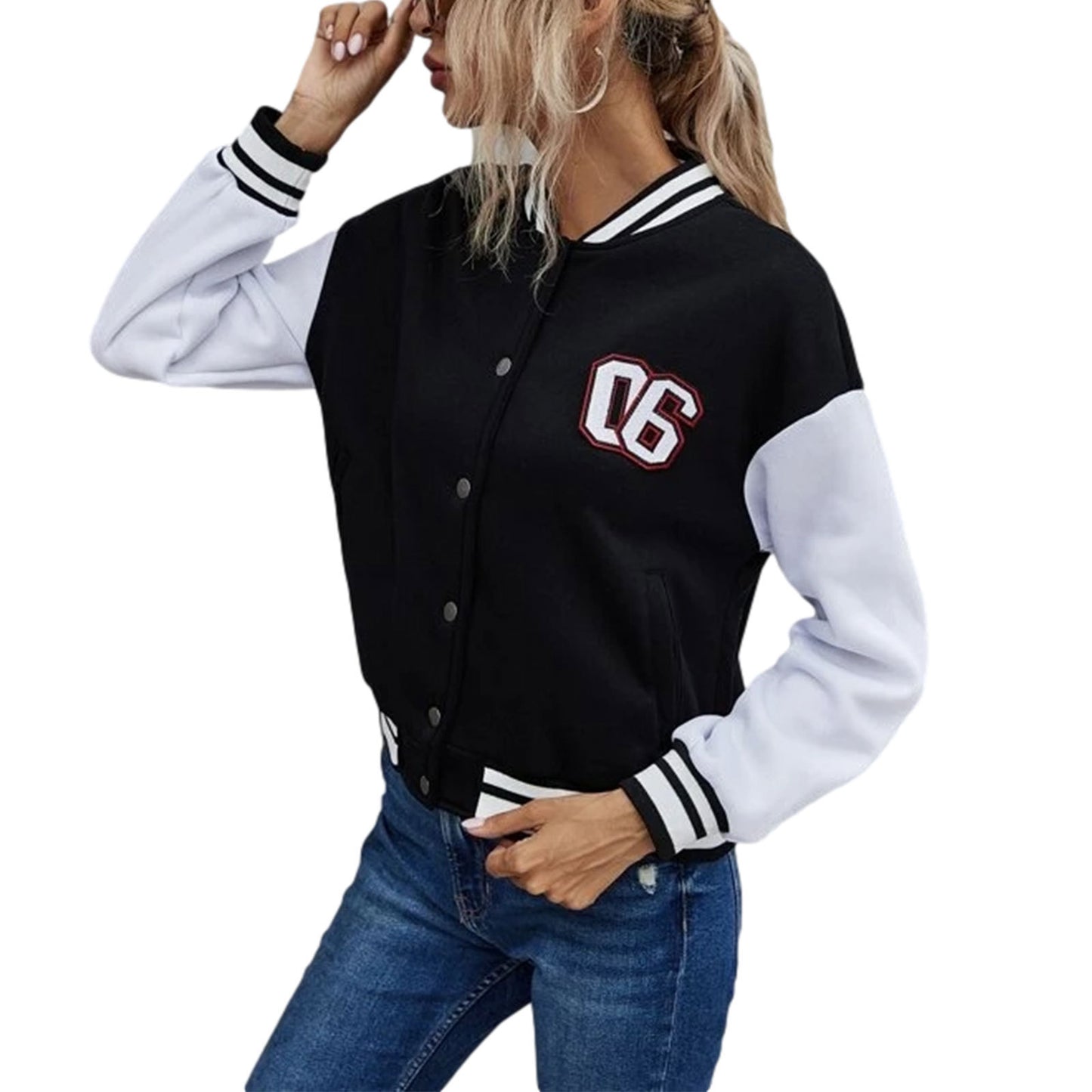 new street American retro classic splicing leather sleeve letter baseball jacket