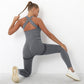 Seamless Peach Hip Raise Pocket Yoga Sports Jumpsuits