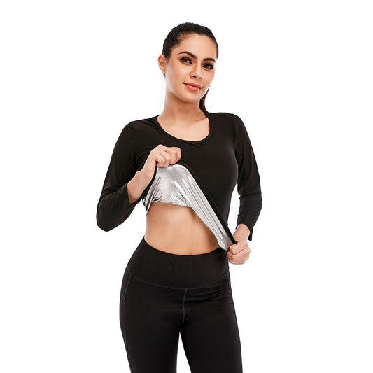 Women Long Sleeve Sauna Suit Sweat Tank Tops Body Shper Slimming Undershirt Waist Trainer Corset Workout Tops Fitness Shapewear