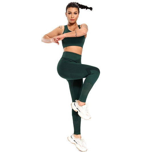 Green New Seamless Women's High-Strength Shockproof Sports Set