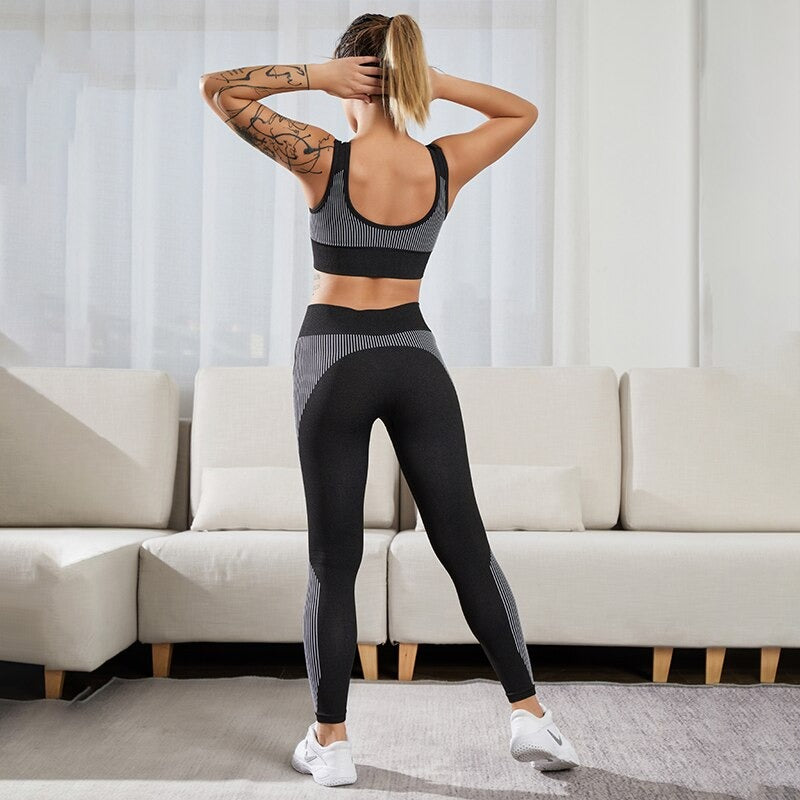 Backless Strapless Bras And Push Up Legging Sport Set