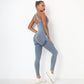 Seamless Peach Hip Raise Pocket Yoga Sports Jumpsuits